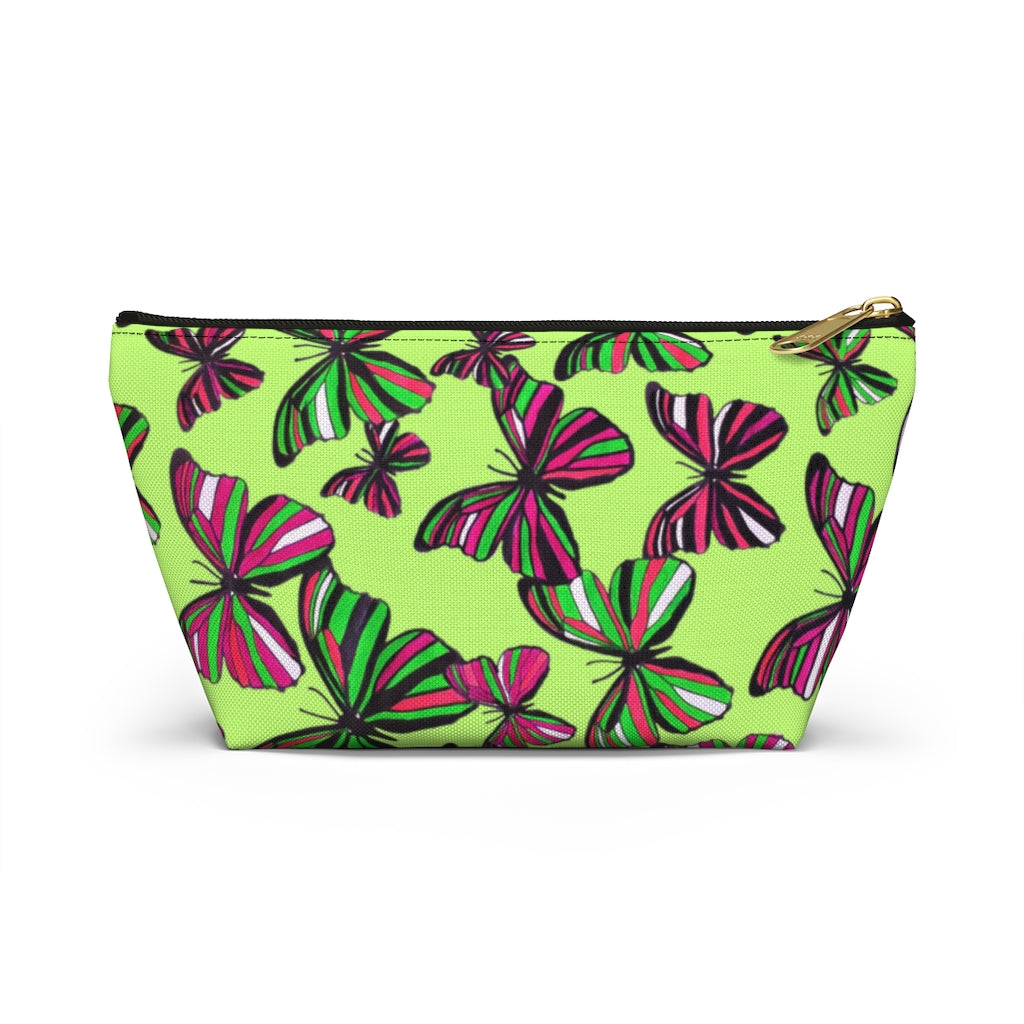 Butterflies Lime Accessory Pouch