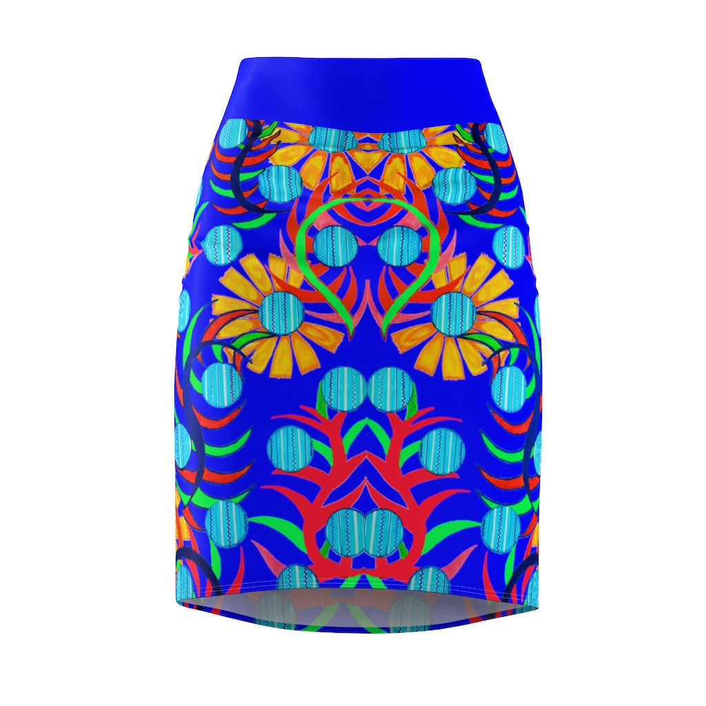 Sunflower Electric Blue Pencil Skirt