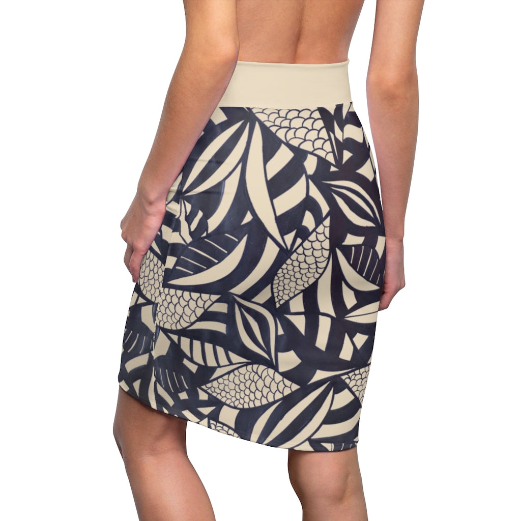 Tropical Minimalist Beige Skirt