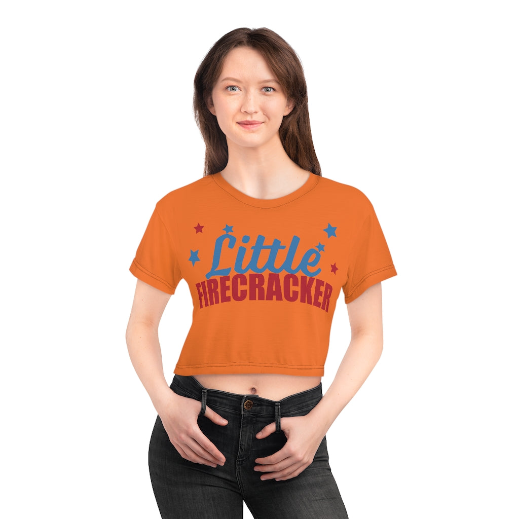 orange orange firecracker crop t-shirt for women 