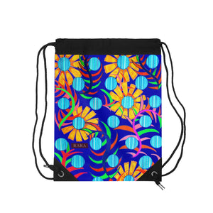 Sunflower Blue Drawstring Bag