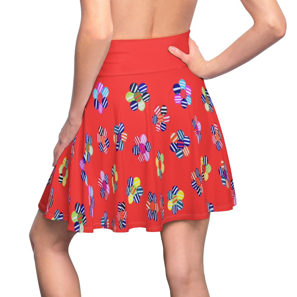 Vermillion Candy Florals Skater Skirt