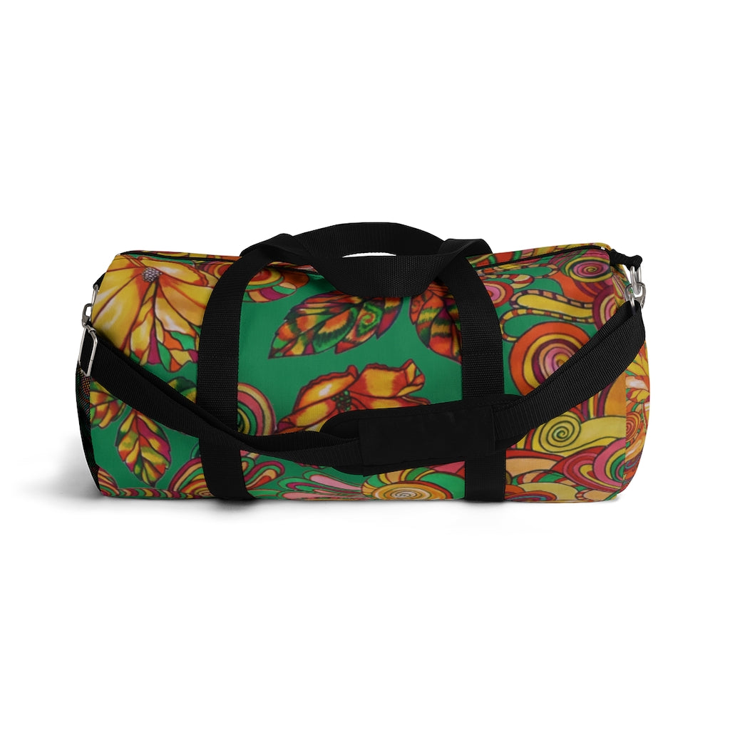 Artsy Floral Emerald Duffel Bag