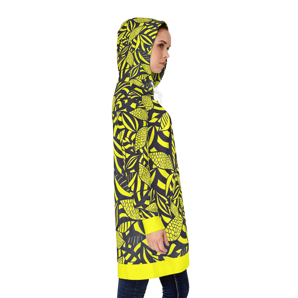 canary tropical print hoodie dress 