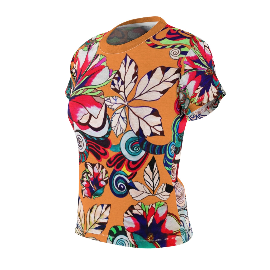 Graphic Floral AOP Peach T-Shirt