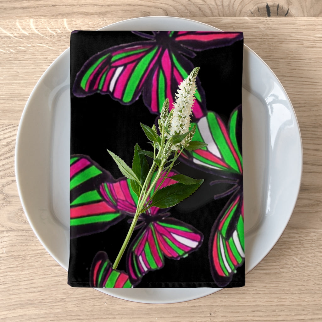 Black Butterflies Napkin