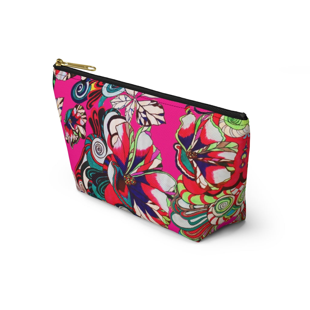 Floral Pop Hot Pink Accessory Pouch