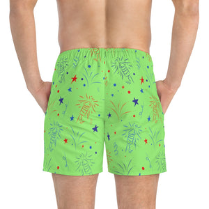Men's Firecracker Fresh Green Swimming Trunks