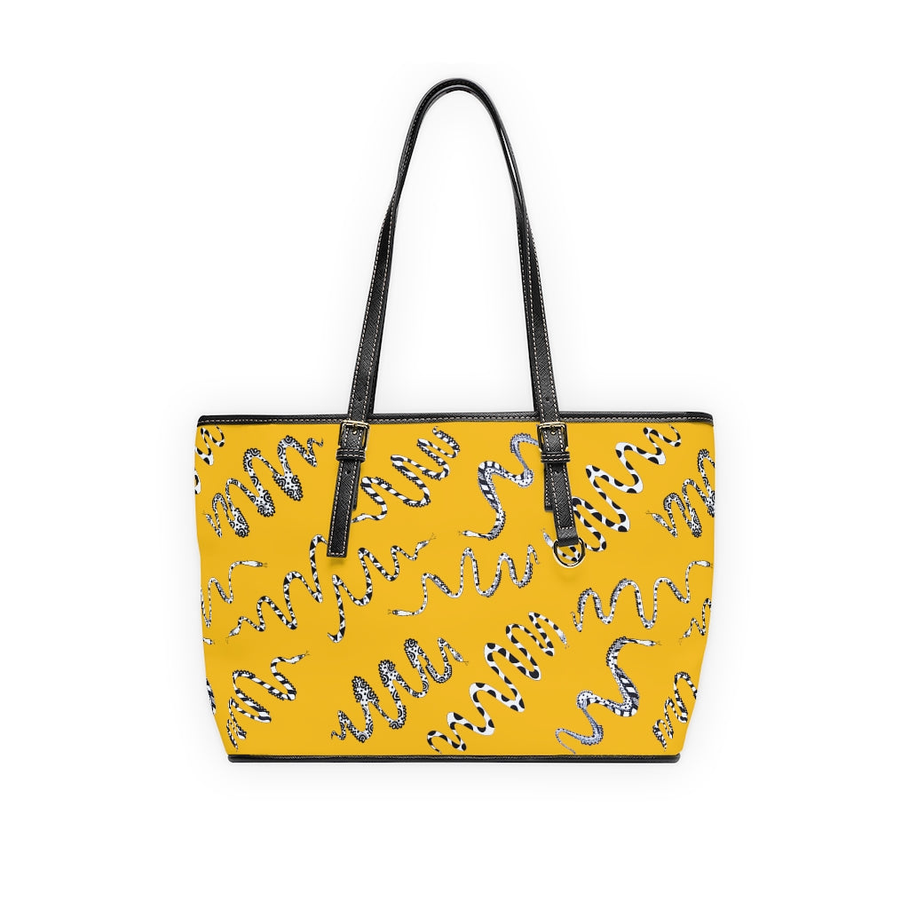 yellow snake print handbag