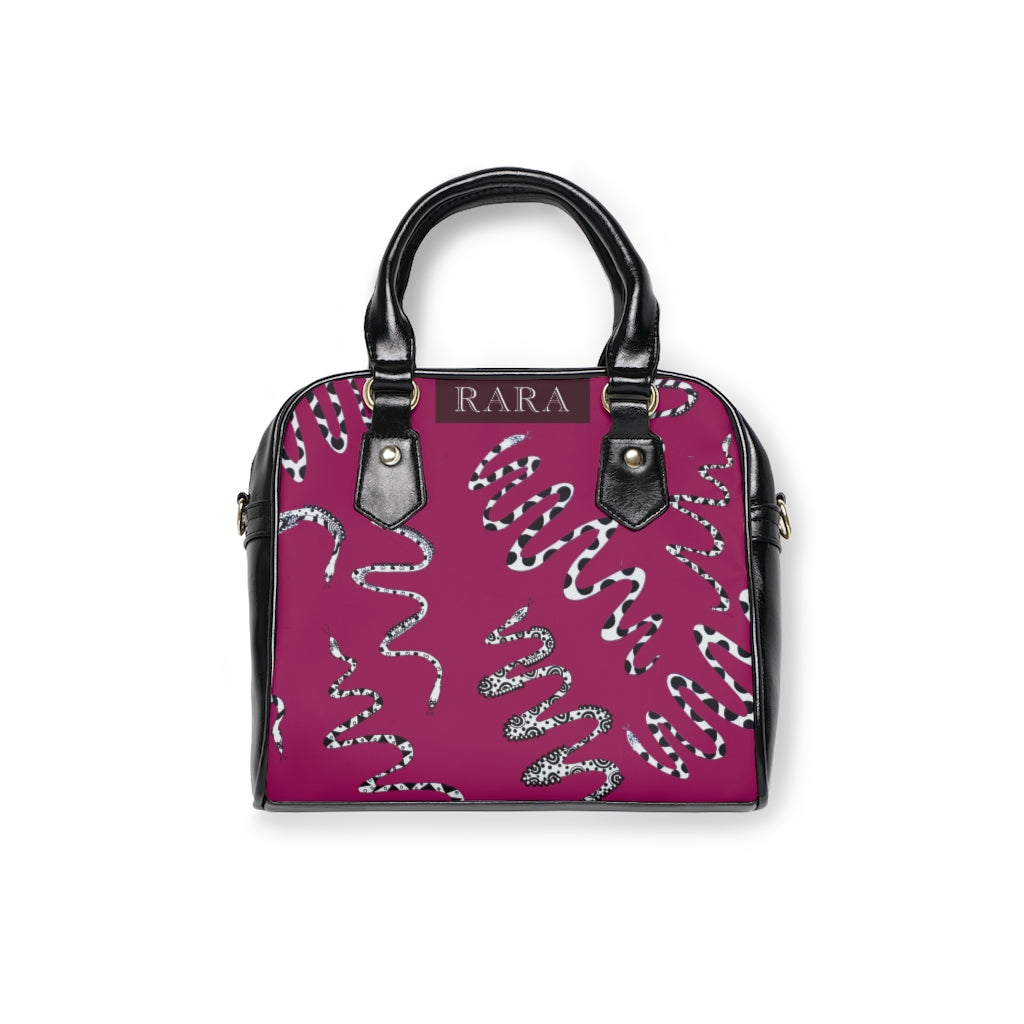 orchid snake print tote bag