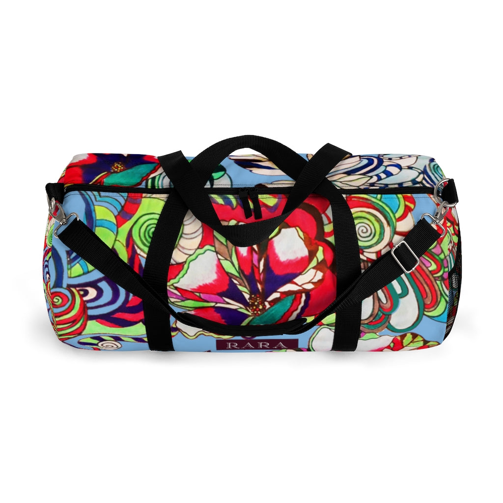 Artsy Floral Pop Sky Duffel Bag