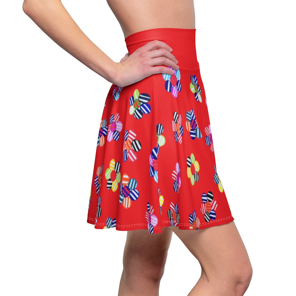 Red Candy Florals Skater Skirt