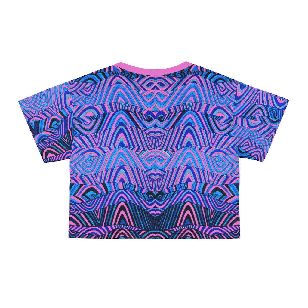 Rose Sonic AOP Crop Tee