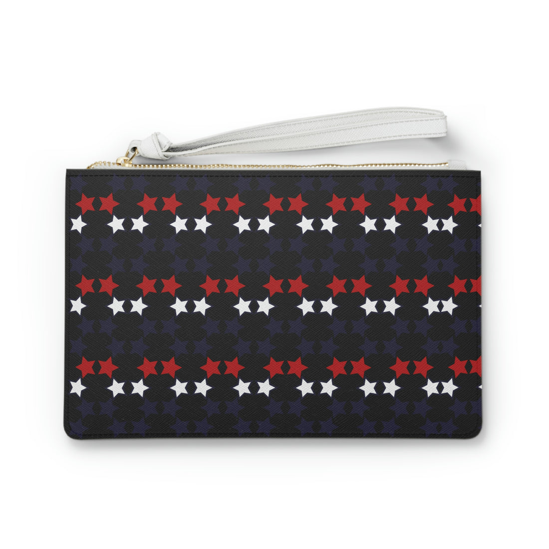 Black Star Print Clutch Bag