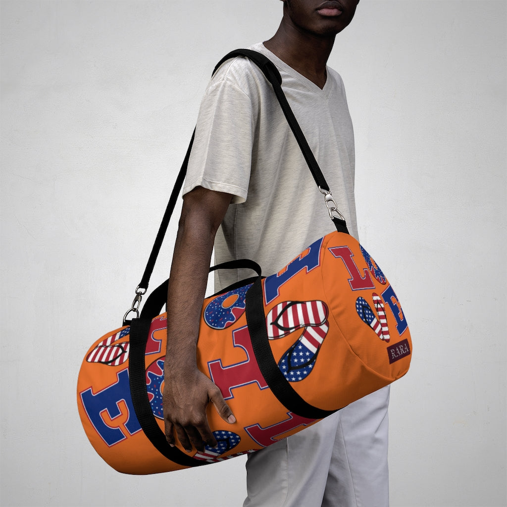 American Love Orange Duffel Bag