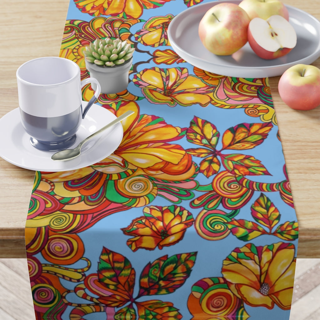 Artsy Floral Sky Table Runner