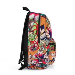 Peach Artsy Floral Pop Backpack