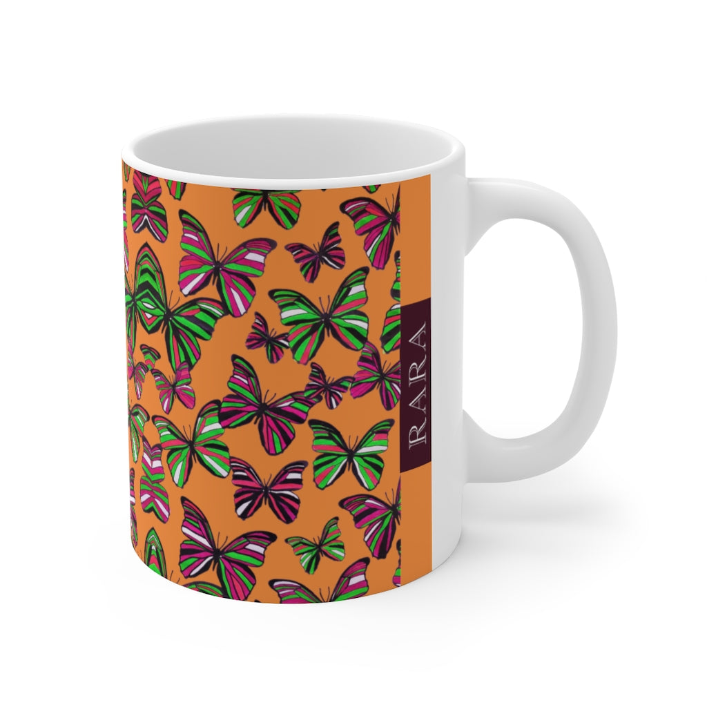 Butterflies Peach Mug 11oz