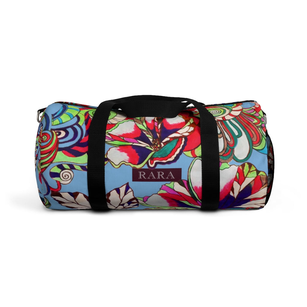 Artsy Floral Pop Sky Duffel Bag