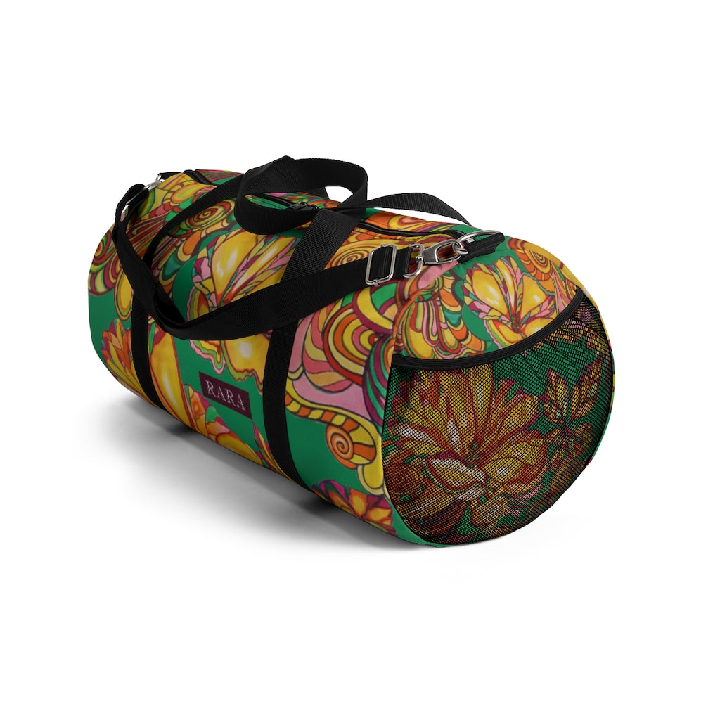 Artsy Floral Emerald Duffel Bag