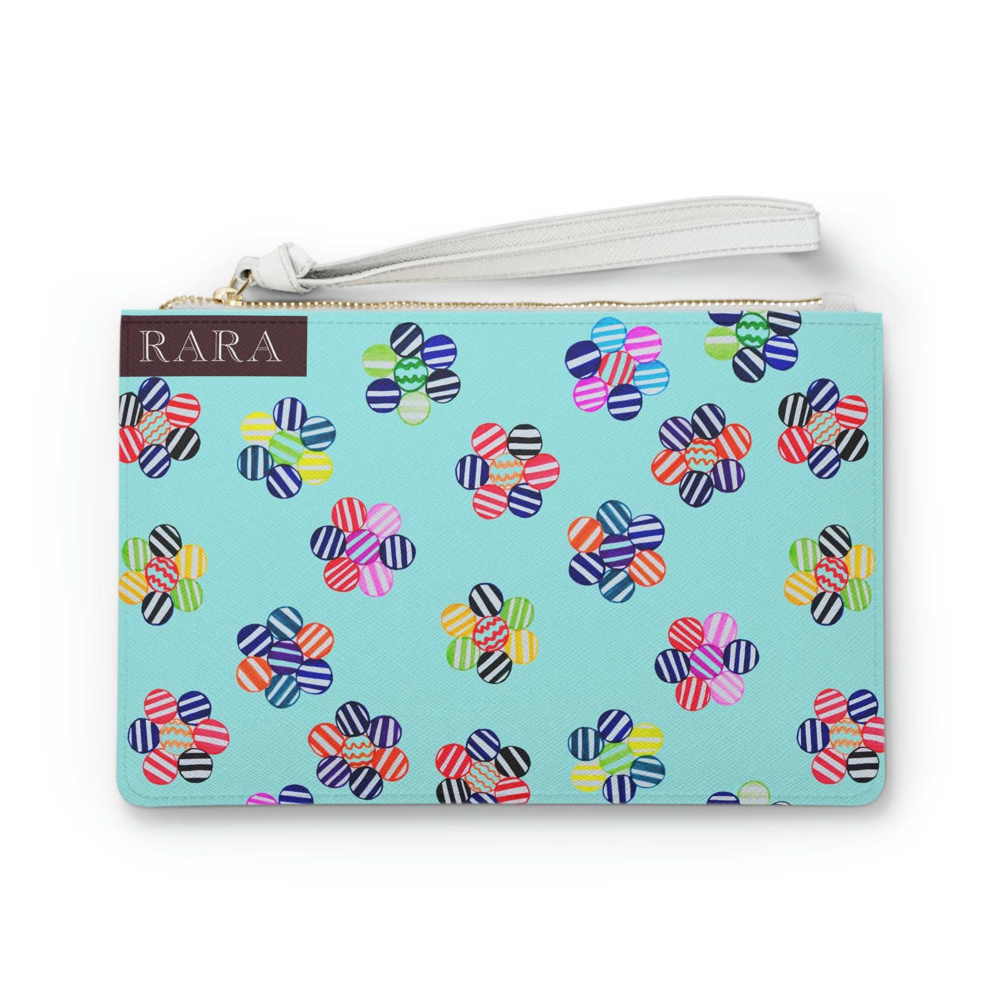 Icy Blue Candy Florals Clutch Bag