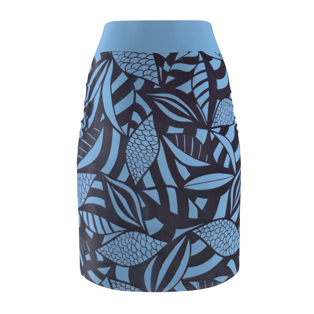 Tropical Minimalist Sky Pencil Skirt