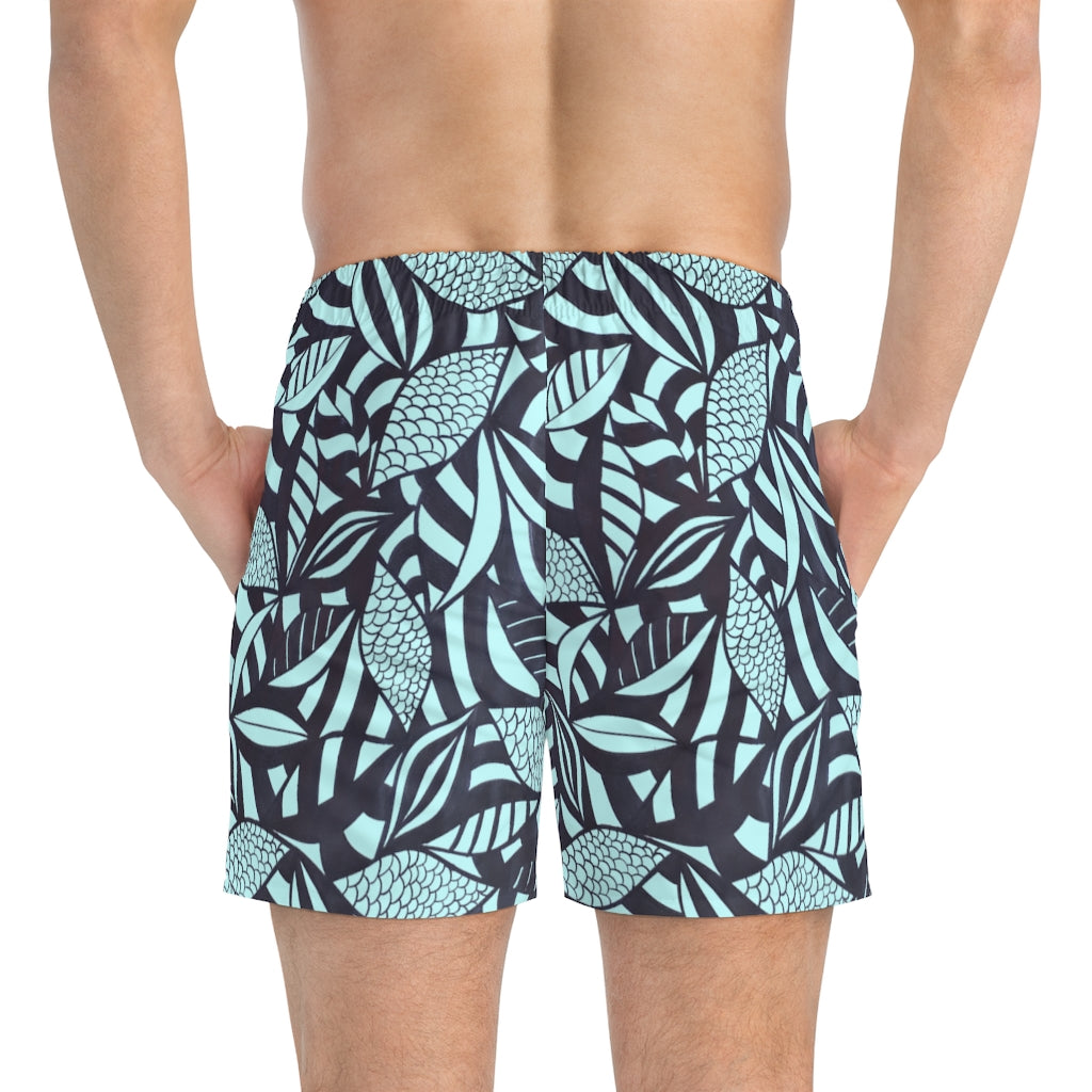 Icy Tropical Minimalist Men's Swimming Trunks