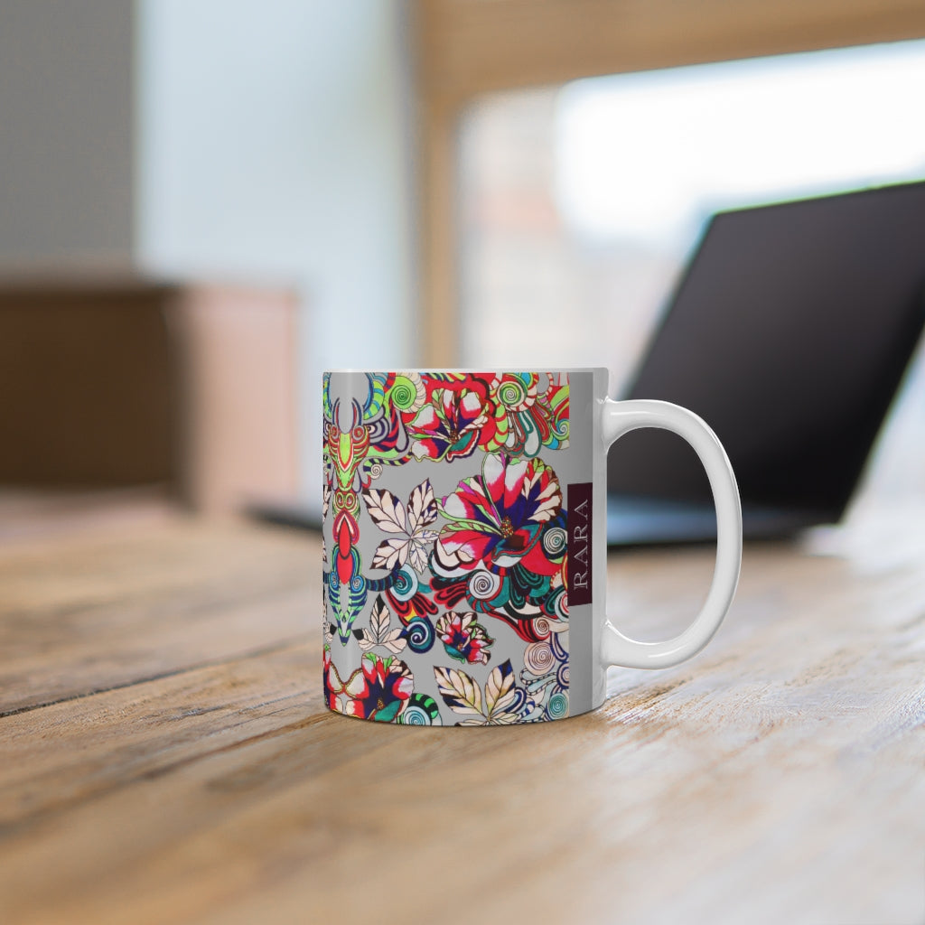 Floral Art Slate Mug 11oz