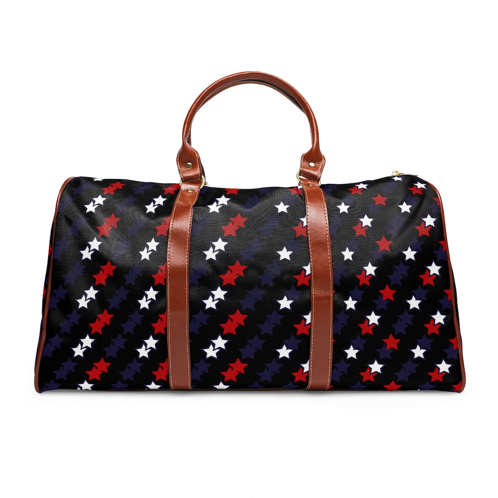 black star print travel bag