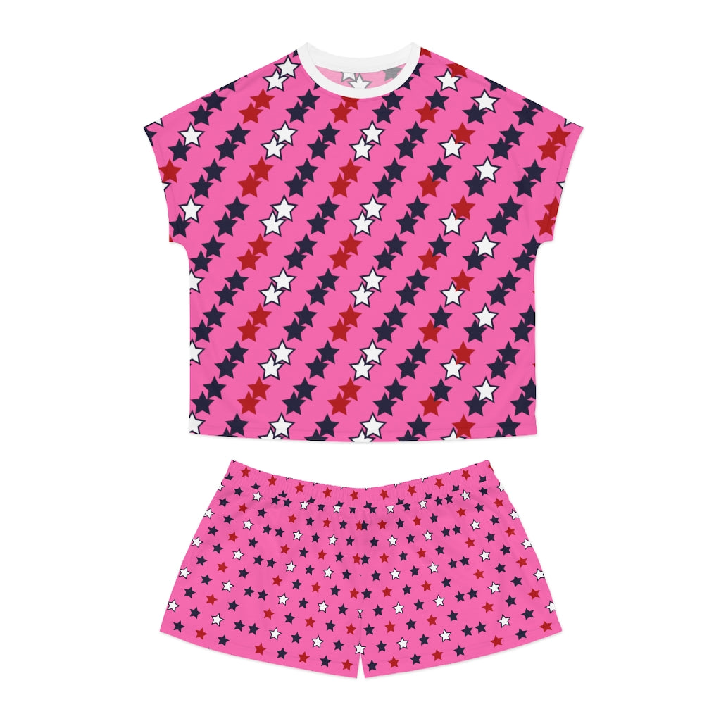 Rose Star Print Short Pajama Set (AOP)