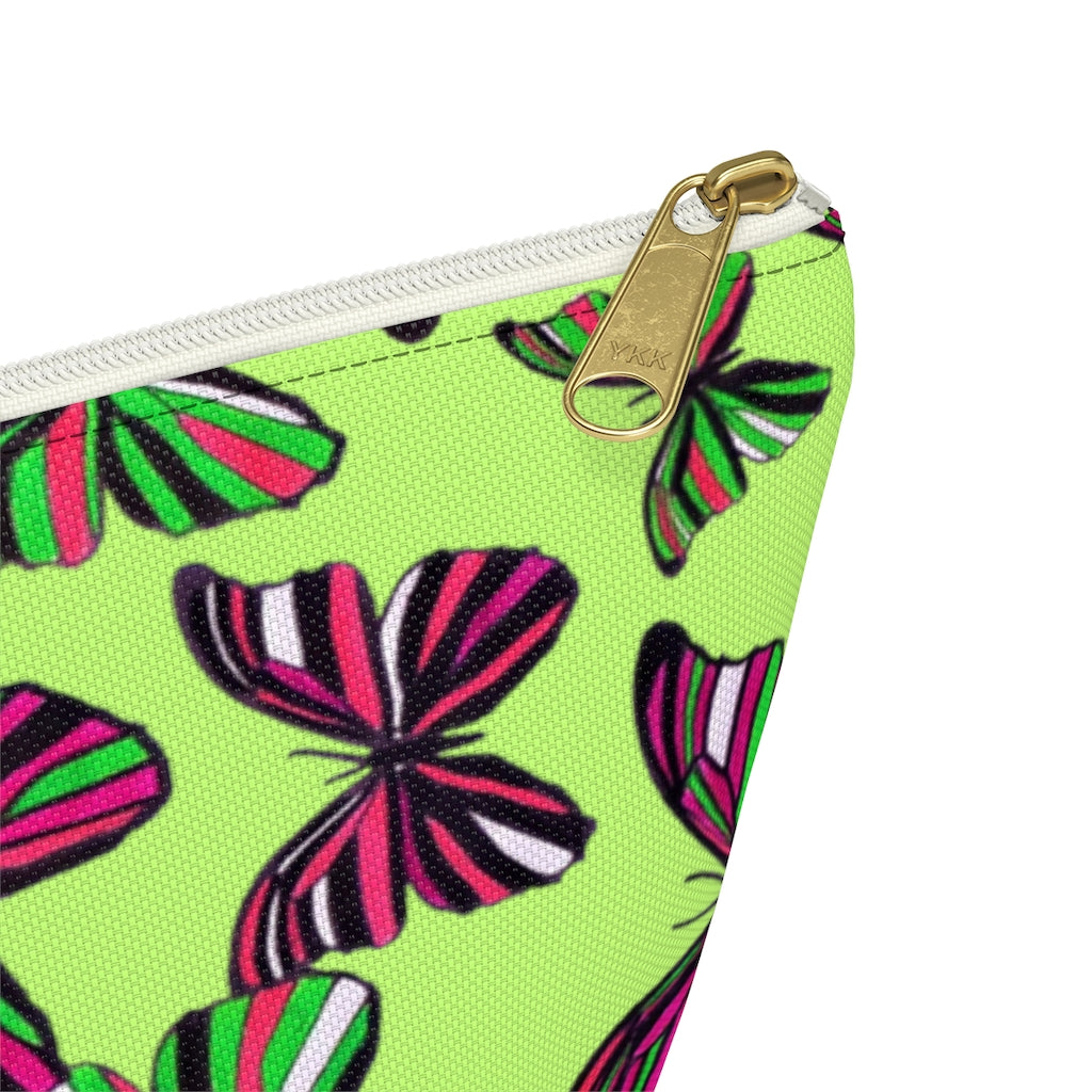 Butterflies Lime Accessory Pouch