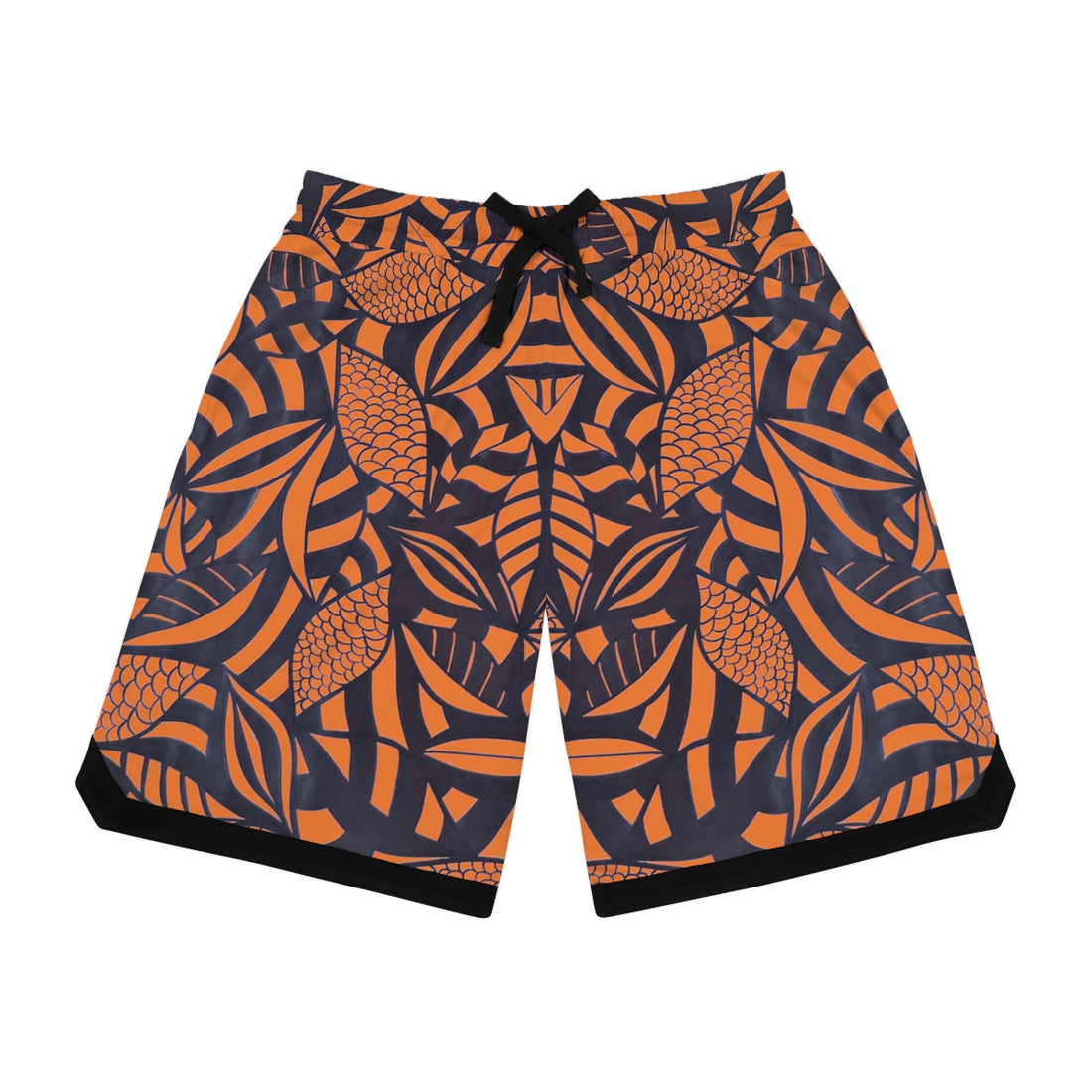 Peach Tropical Minimalist Basketball Rib Shorts (AOP)