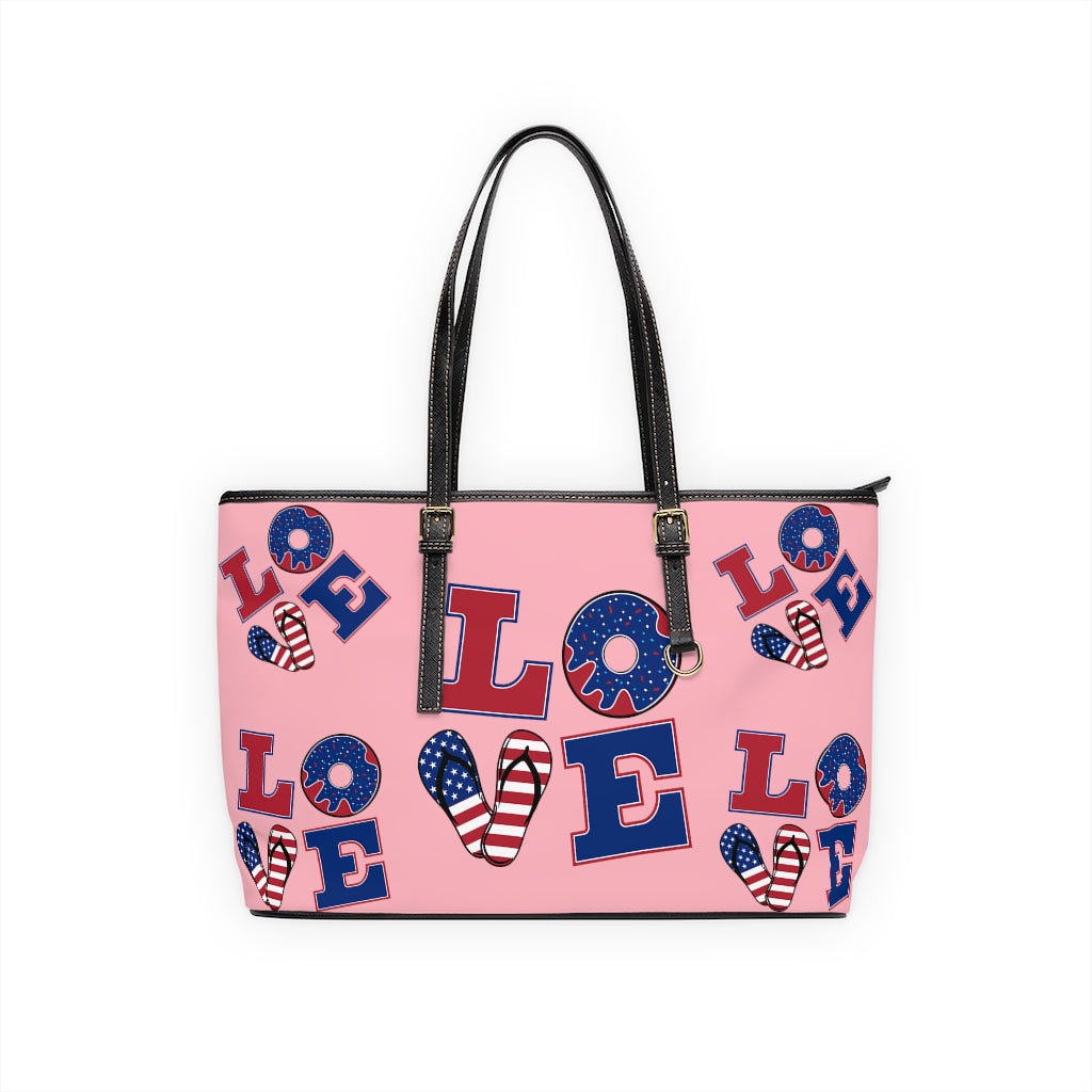 Blush LOVE PU Leather Shoulder Bag