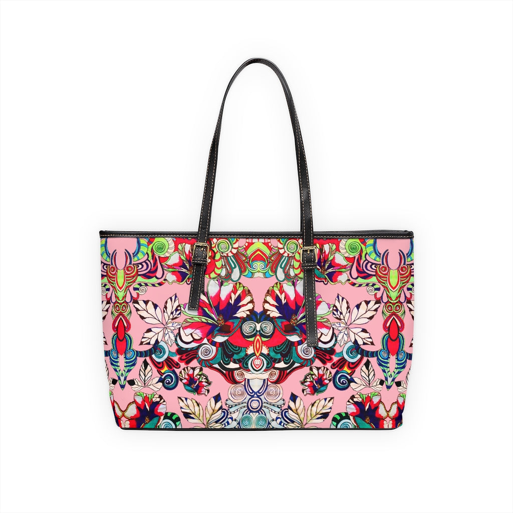 Blush Floral Pop PU Leather Shoulder Bag