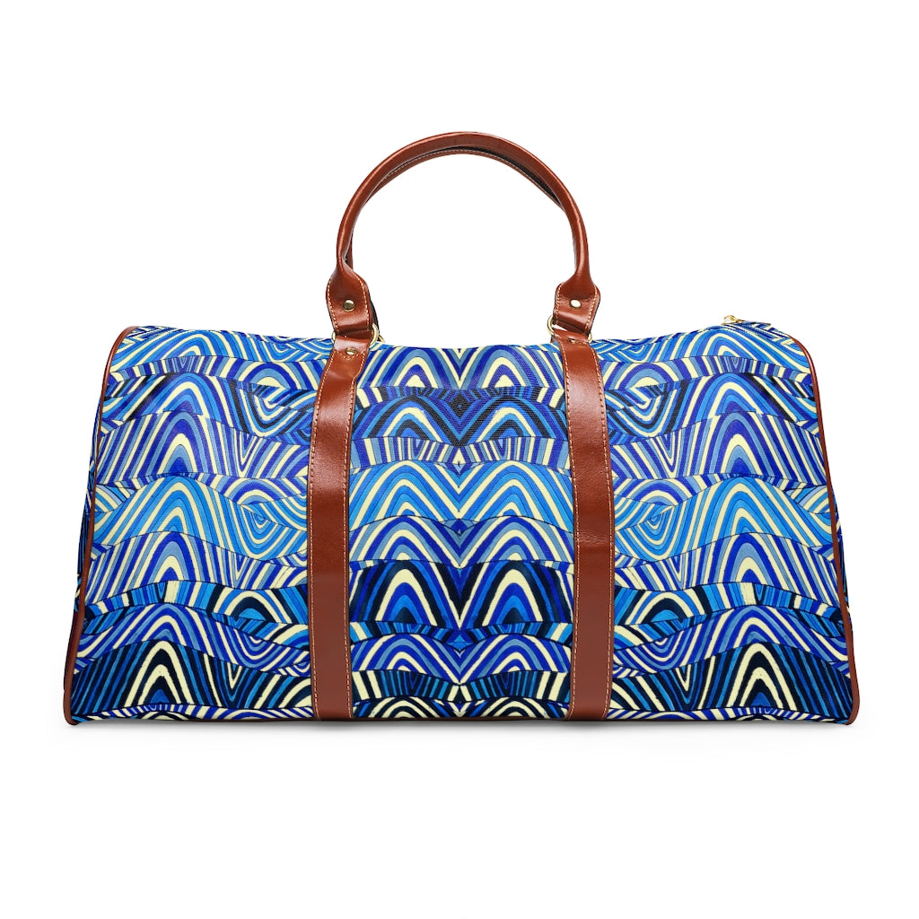 cream psychedelic print duffel bag