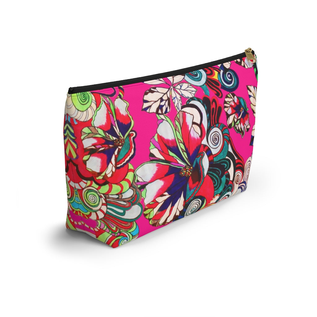 Floral Pop Hot Pink Accessory Pouch