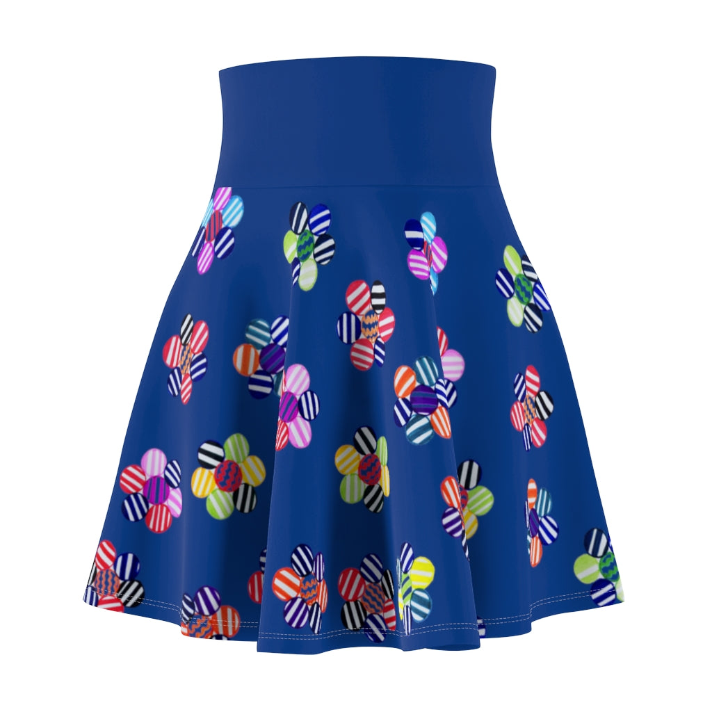 Blue Candy Florals Skater Skirt