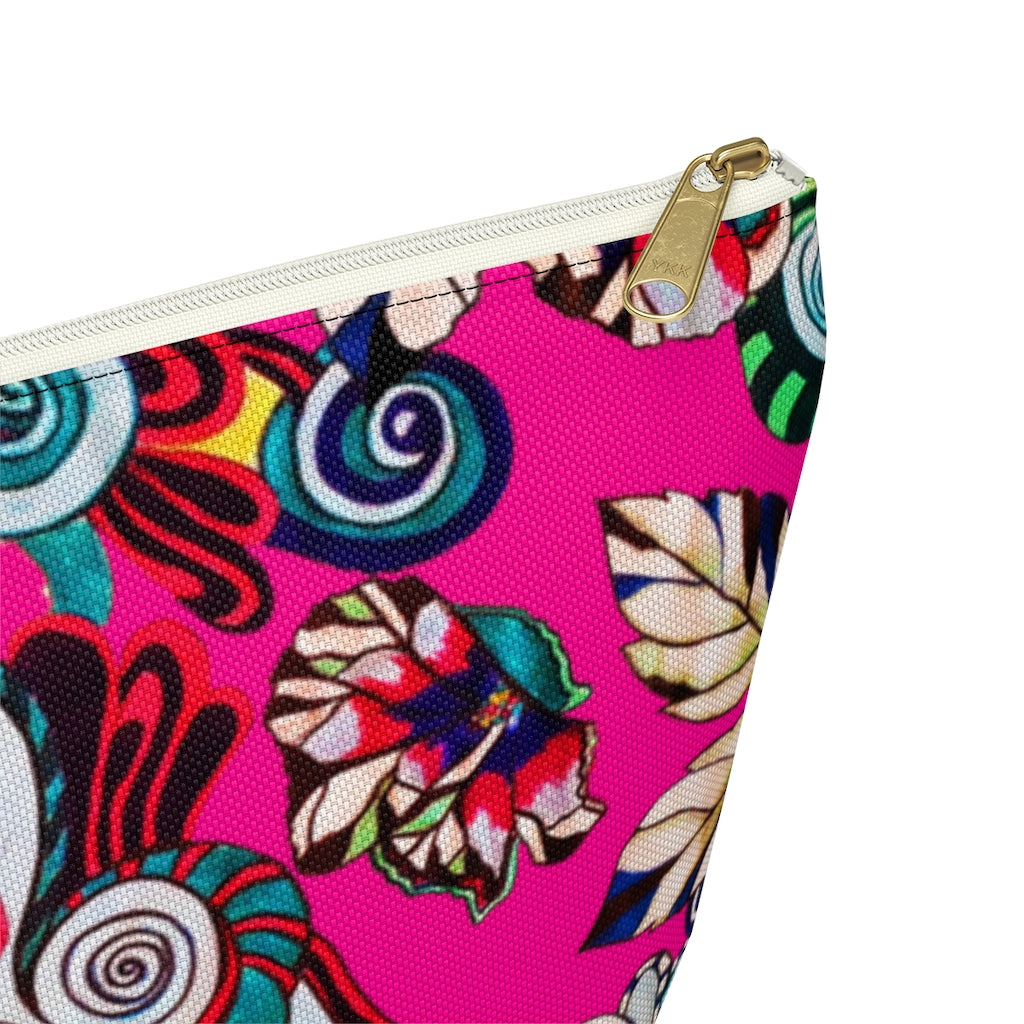 Floral Pop Hot Pink Accessory Pouch