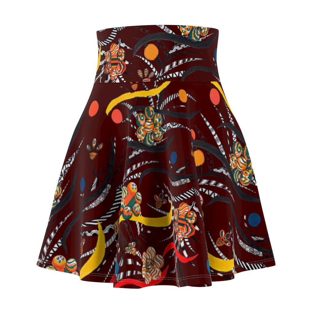 Marsala Wilderness Skater Skirt