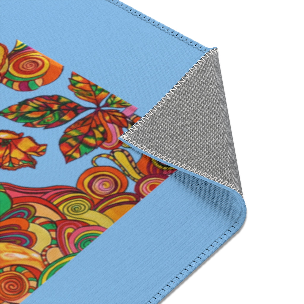 Artsy Floral Sky Area Rug