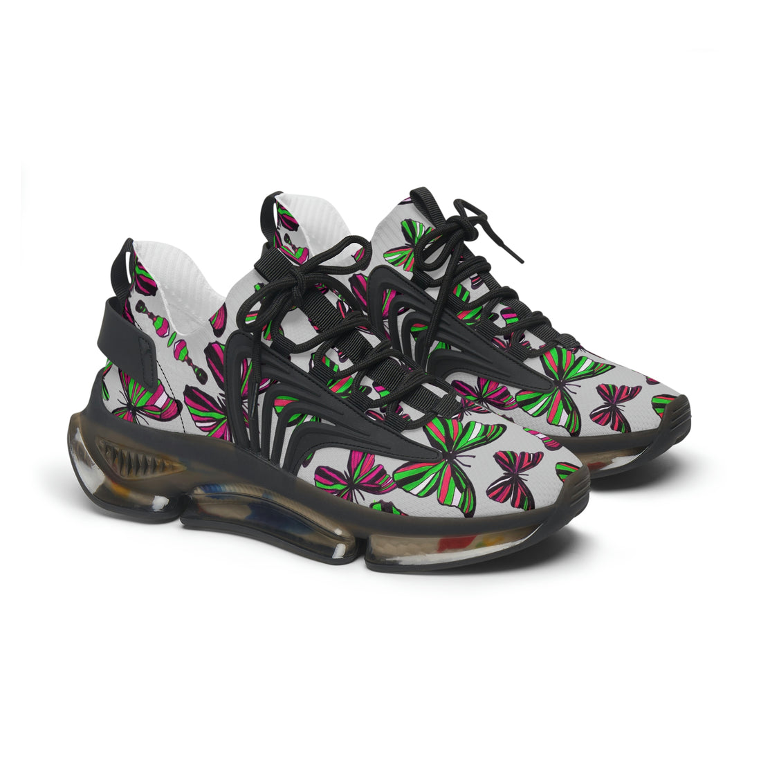 Slate Butterfly Printed OTT Women's Mesh Knit Sneakers