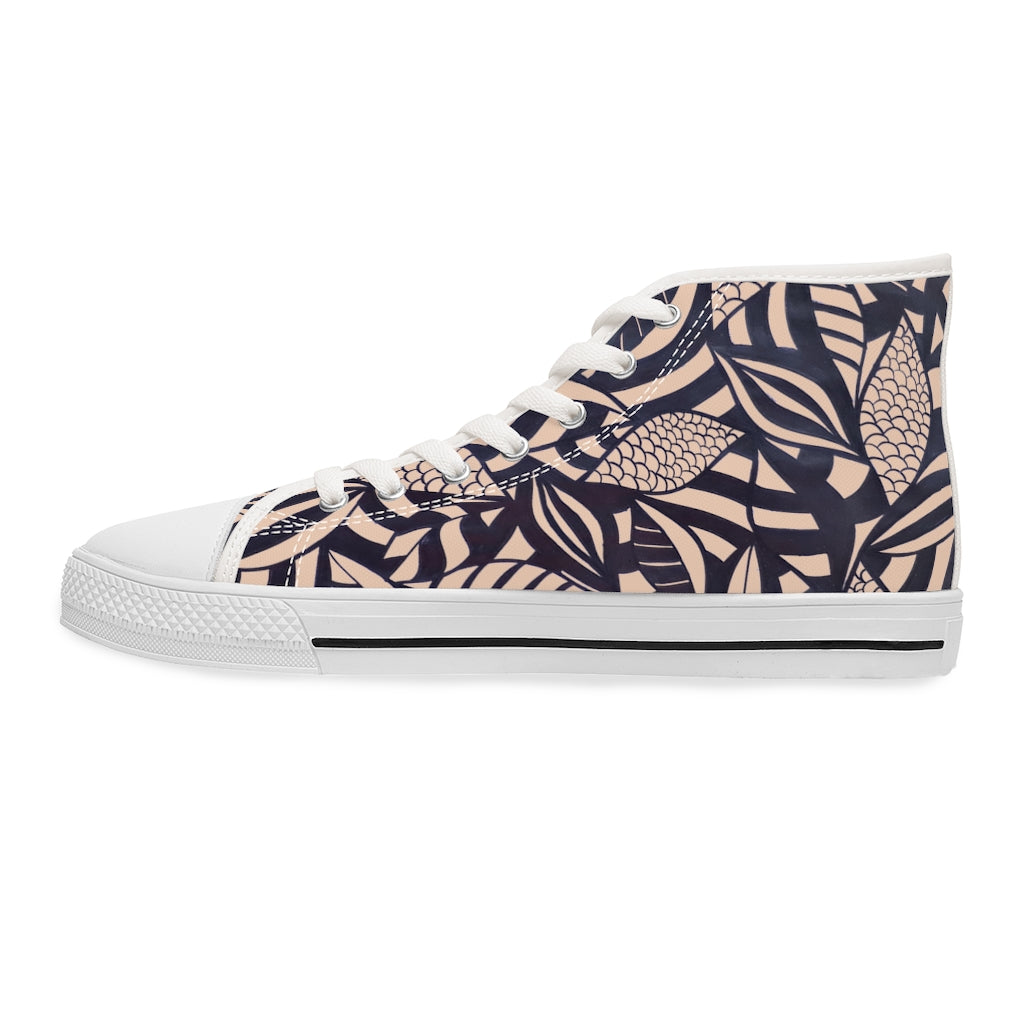 Nude Tropical Minimalist Women's High Top Sneakers