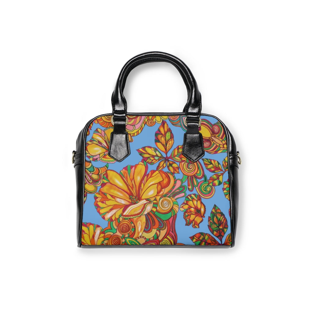 sky floral print handbag