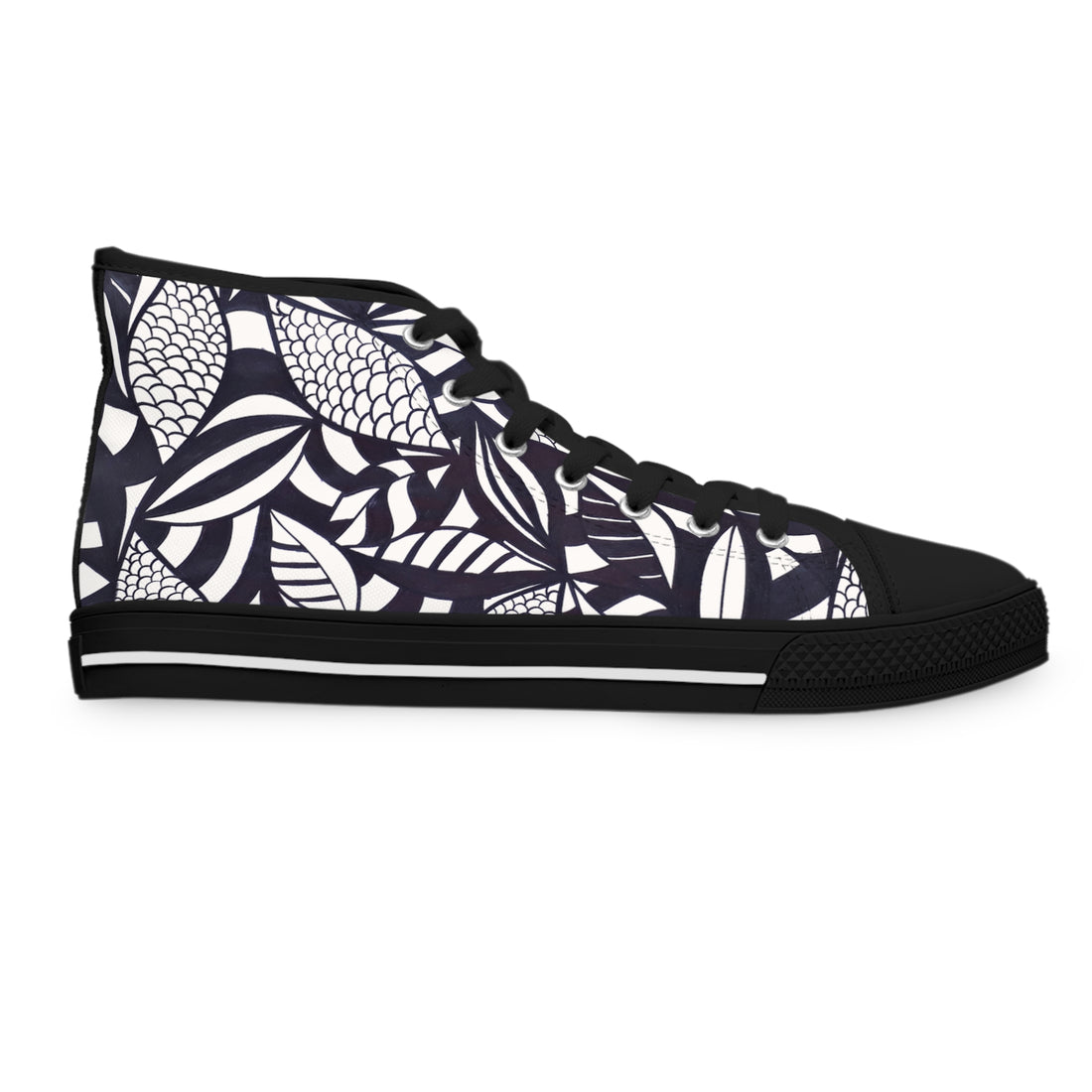 White Tropical Minimalist Women's AOP High Top Sneakers