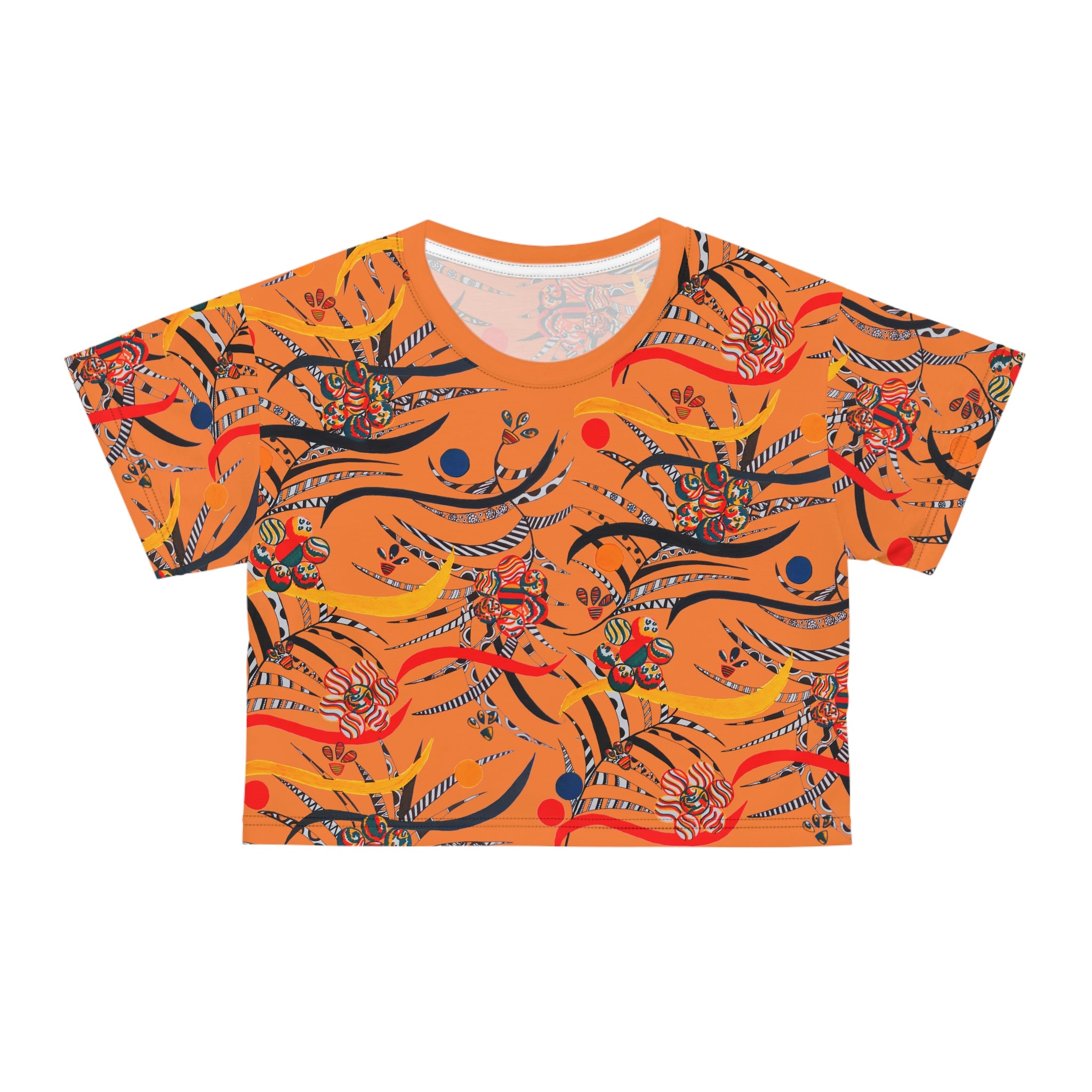 Peach Wilderness AOP Printed Crop Tee