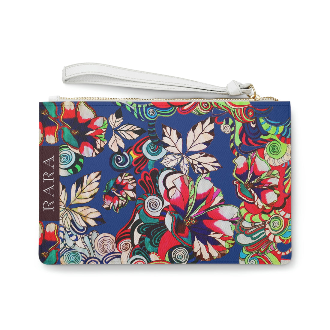 Royal Blue Floral Pop Clutch Bag