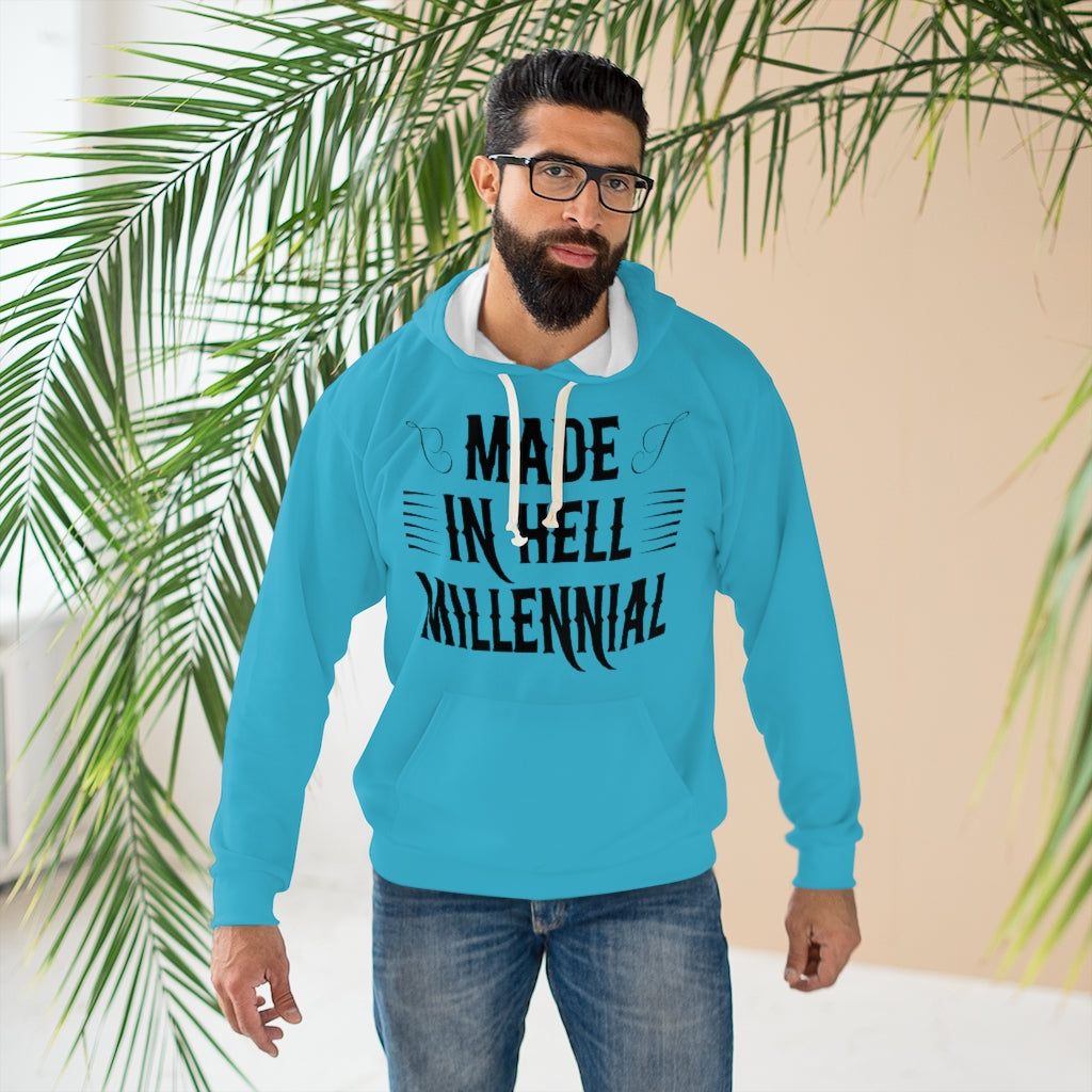 Millennial Pullover Aqua Blue Hoodie