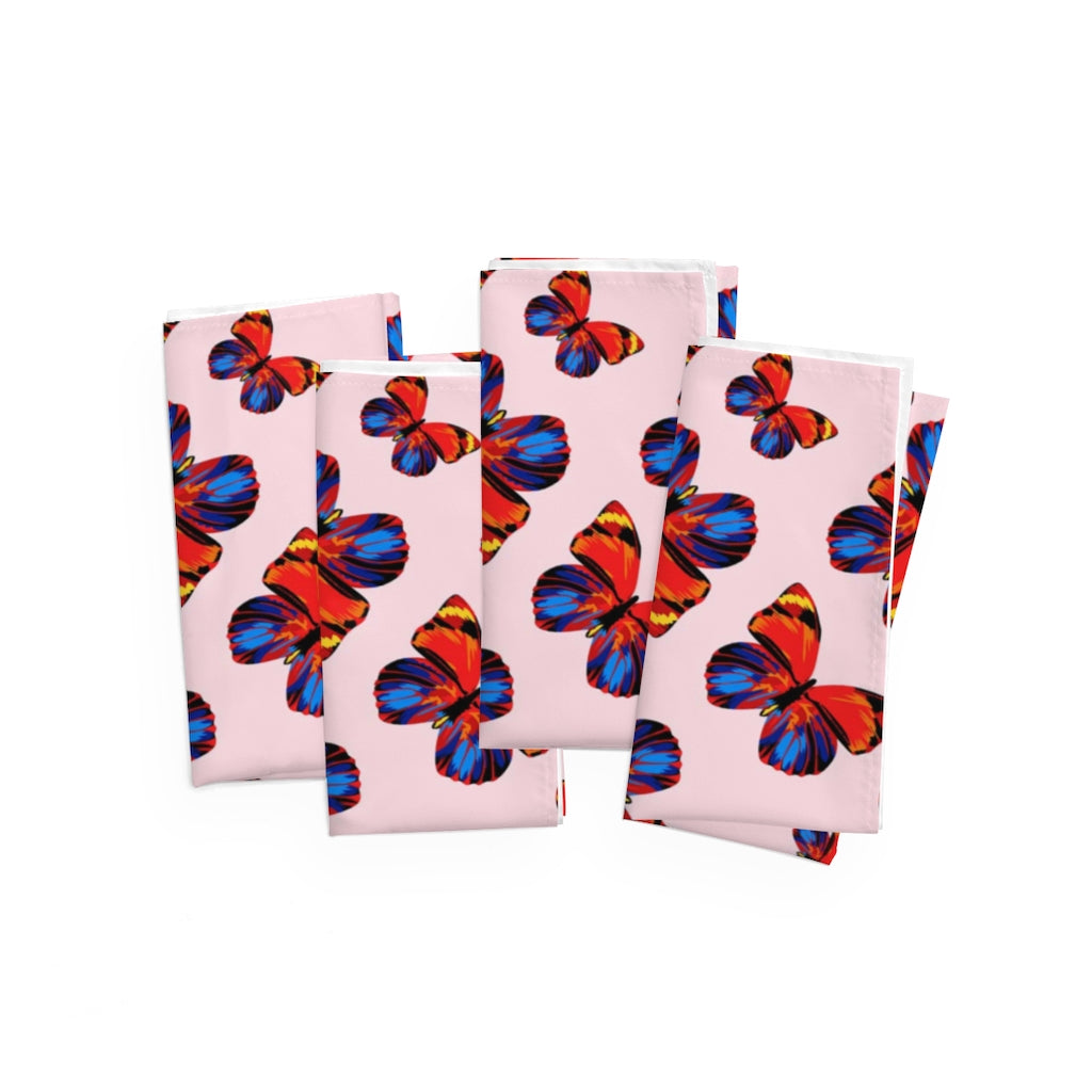 Tangerine Butterflies Napkin