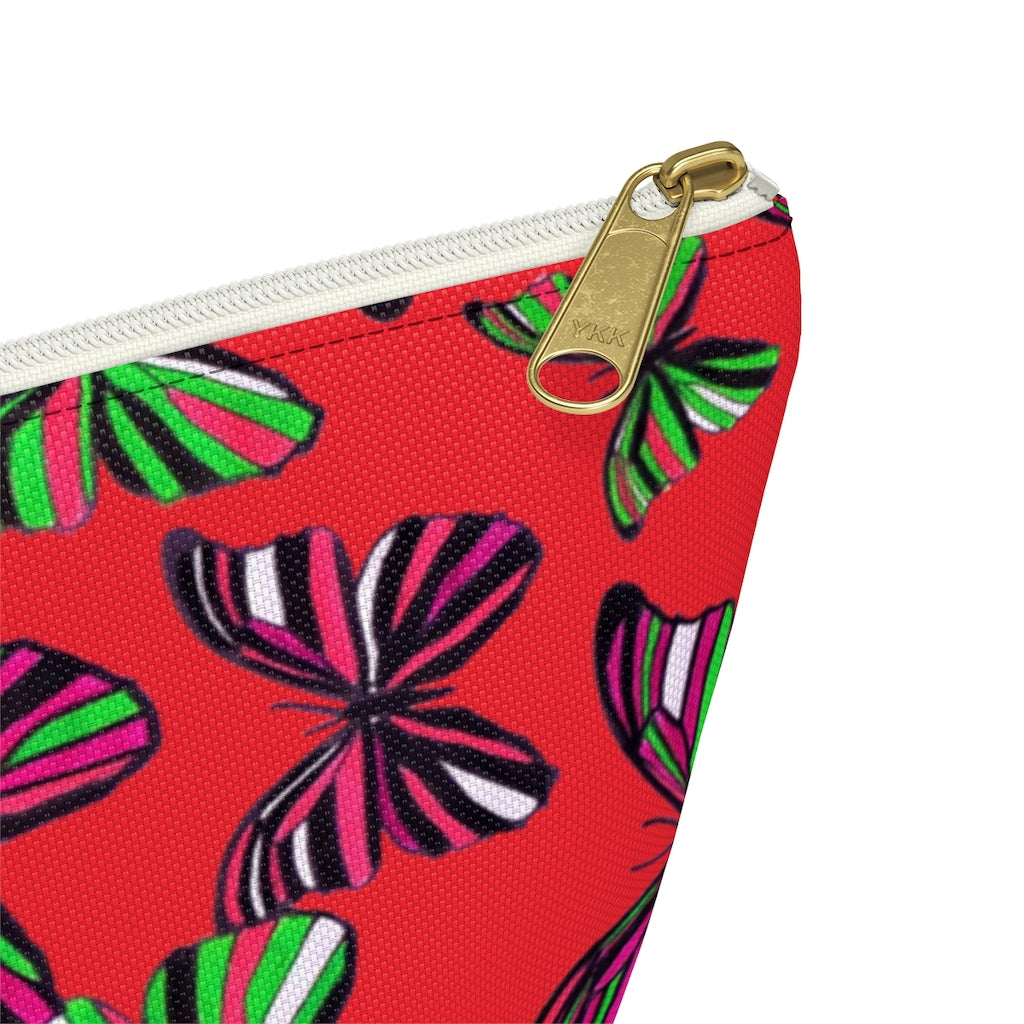 Butterflies Red Accessory Pouch