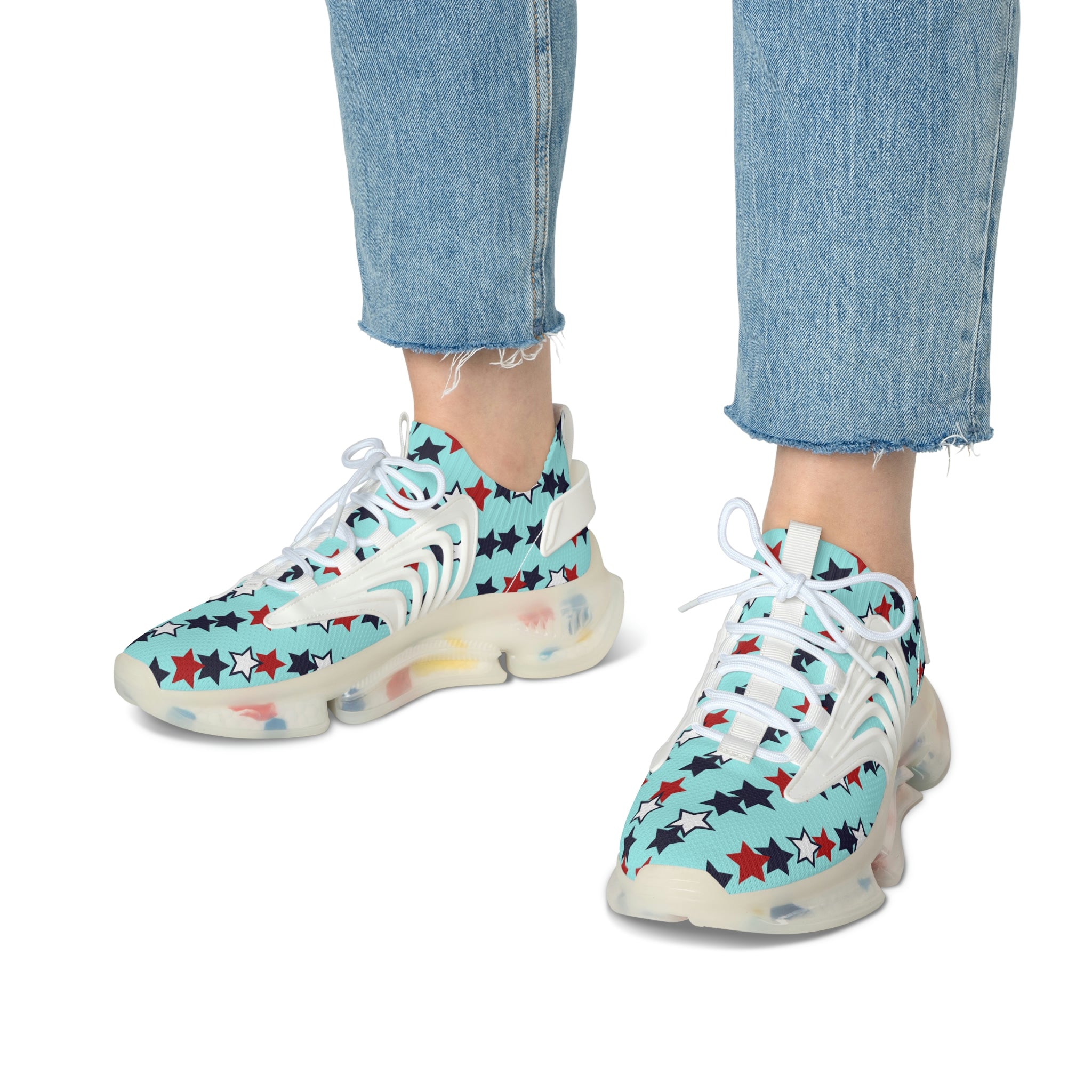 Icy Blue Stargirl OTT Women's Mesh Knit Sneakers